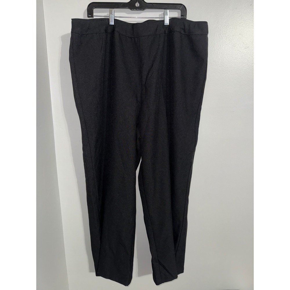 Bend Over Black Pull On Dress Pants Straight Leg Elastic Waist 2816108 24WP